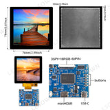 LESOWN M40-A01T 4inch LCD Screen 40pin 480x480 IPS Display USB-C 5V HDMI Port  Full Viewing 3SPI+18RGB Interface Module with Driver Board