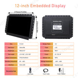 LESOWN E120-A01GBR Embedded Display Raspberry Pi 12 Inch 1024x768 LCD Open Frame Touch Monitor Panel Mount for Factory Automation TV CCTV PC