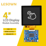 LESOWN M40-A01T 4inch LCD Screen 40pin 480x480 IPS Display USB-C 5V HDMI Port  Full Viewing 3SPI+18RGB Interface Module with Driver Board