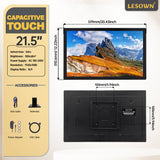 LESOWN N215-E02T/N215-E03T 21.5 inch Touchscreen Monitor 1080P FHD VESA 100 Mount Industrial LCD Screen Display HDMI VGA  Black White