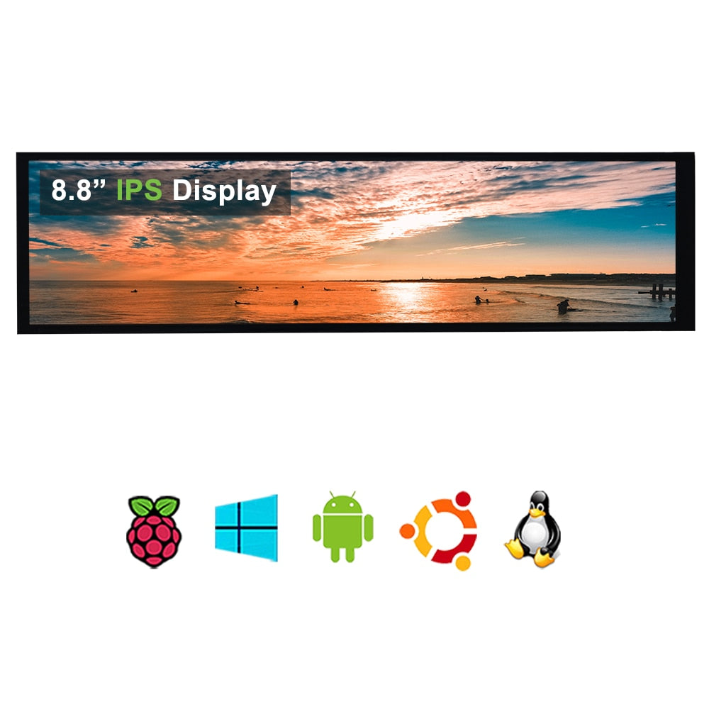 8.8Inch 480x1920 IPS Strip Display, USB HDMI LCD HD Second Screen