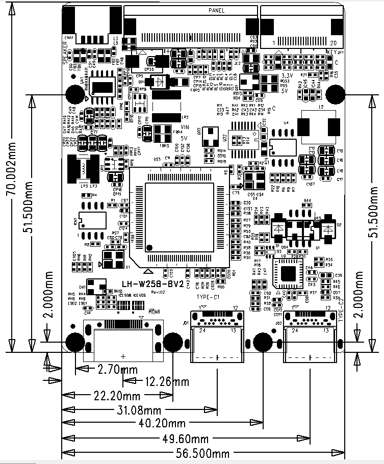 LESOWN HDMI+TypeC Controller Board Kit 1920x1080 30 Pins eDP LCD Screen