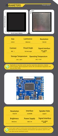 LESOWN M141-A01S  Ultrawide Long Strip Screen Display 14.1 inch mini HDMI USB-C 550x1920 IPS LCD Display Module for Aida64 Computer