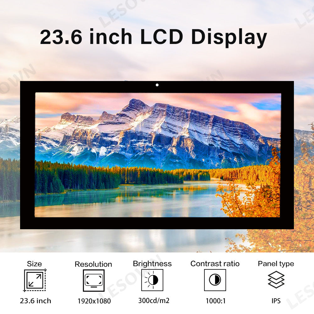 LESOWN M236-A01T Ultra Touch Screen 23.6 inch 1920x1080 Full High Definition Display HDMI VGA LVDS 1000:1 LCD Panel Module for PC Television