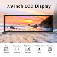 LESOWN M79-A01S Long Bar Screen 7.84 inch Display HDMI USB Powered 400x1280 HD Resolution IPS LCD Panel 500cd/m2 High Brightness Module