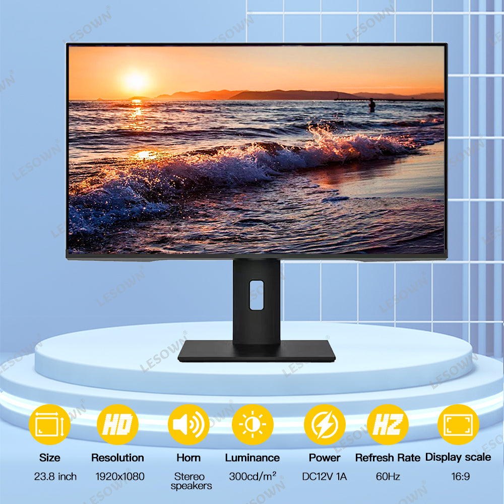 LESOWN N238-E03T 23.8 inch Industrial Monitor 1920x1080 Full HD IPS Screen Capacitive Touch HDMI VGA Display