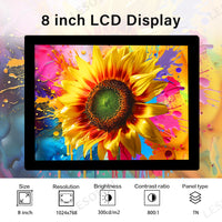 LESOWN M80-A01T Small Screen 8 inch HDMI VGA Ports 1024x768 TN Capacitive Touch Display LVDS Interface DC12V 1A Module for PC Printer