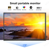 LESOWN P101DP P101DP-T 10.1inch 1280x800 IPS LCD Portable Display Mini Secondary Monitor USB‑C Side Screen Compact Display for Laptop Plug & Play