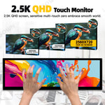 LESOWN P145FHT 14.5 inch Stretched Bar Monitor USB C HDMI 2560x720 IPS Speakers CNC Shell Bar Monitor