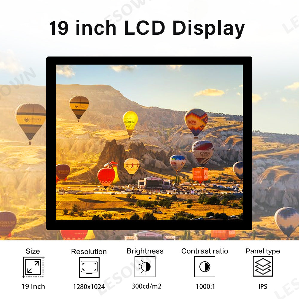 LESOWN M190-A01T Touch Wide Screen 19 inch HDMI VGA Interface 1280x1024 IPS LCD Panel LVDS 30PIN Display External Secondary Module