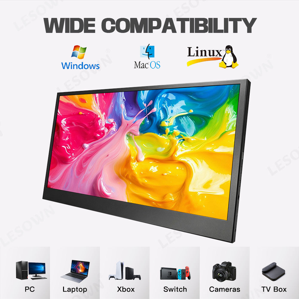 LESOWN P125GPS/P125GPT 12.5 inch LCD Portable Monitor USB C HDMI Capacitive Touchs IPS Display for Gaming Computer