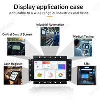 LESOWN E70-G02GBR 7 Inch Open Frame Laptop Touchscreen Monitor Industrial Embedded Display VGA/HDMI/AV/USB(touch) Interface 1024x600 IPS