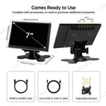 LESOWN 7 inch 1024×600 IPS 5-Point Touchscreen Display with Stand – HDMI/microUSB, Plug & Play N70-A01GWS