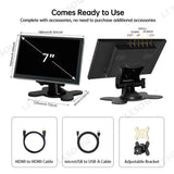 LESOWN 7 inch 1024×600 IPS 5-Point Touchscreen Display with Stand – HDMI/microUSB, Plug & Play N70-A01GWS