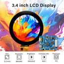 LESOWN M34-A01T 3.4 inch mini Touch Screen HD 800x800 IPS HDMI USB C LCD Panel Module Circular Display with Driver Board for Laptop