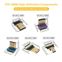 LESOWN Slim Flat FFC Standard HDMI Cable Male to HDMI Female Interface