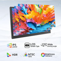 LESOWN P101D-T Small USB C 10.1 inch Monitor 1024x600 Touchscreen Display Aida64 PC Temperature Monitoring