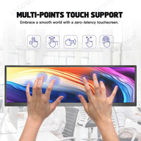 LESOWN P126GPT 12.6 inch USB C Stretched Bar LCD Monitor HDMI Touchscreen Portable Display Extended