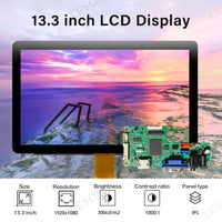LESOWN M133-A01T Touch Screen  13.3 inch 1920x1080 IPS FHD HDMI VGA Ports LCD Panel eDP 30PIN Interface Wide External Display Module