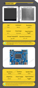 LESOWN M40-A01S  Small LCD Screen 4 inch HDMI 720x720 IPS HD Resolution USB C Tiny Compact Display Module for PC Camera Medical Equipment