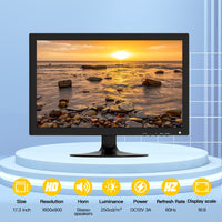 LESOWN N173-E01S 17.3 inch Portable Industrial Monitor 1600x900 VGA Display for Security Cameras