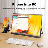LESOWN P140KPS/P140KMS 14 inch 4K Portable Monitor Wide Screen USB-C Display with Holder for Laptop Phone Xbox PS4 PS5 Switch