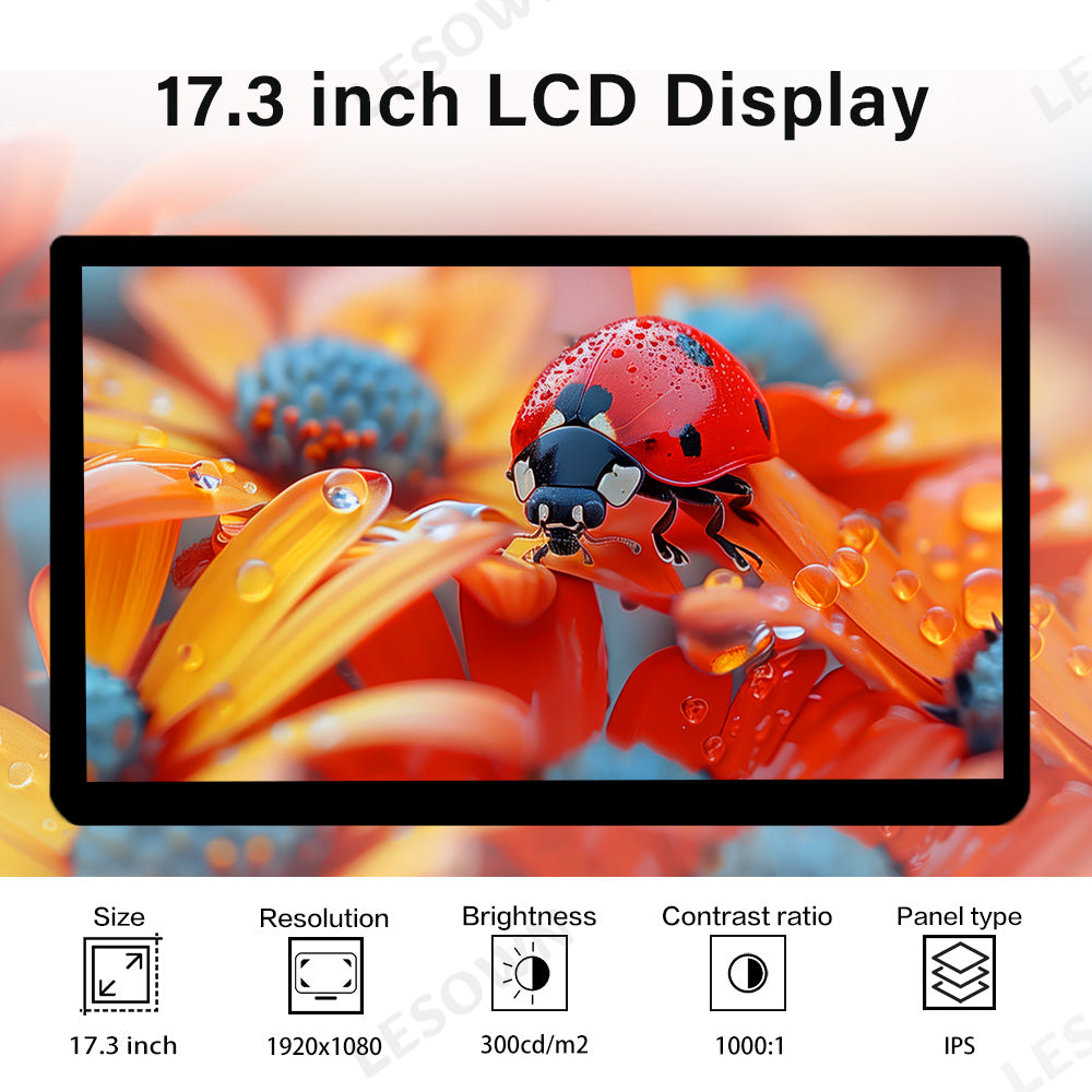 LESOWN M173-A01T Ultra Wide Touch Screen  17.3 inch HDMI VGA 1920x1080 Full HD eDP 30PIN Interface IPS LCD Panel Module External Display