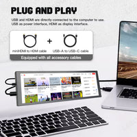 LESOWN P79-T 7.9 inch 400×1280 Stretched Bar LCD Touch Screen Monitor PC Temperature Monitoring RPi