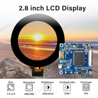 LESOWN M28-A01T mini Touch Screen 2.8 inch 480x480 IPS 1200x1 HDMI SPI3W-RGB 40PIN Interface LCD Display Module for PC Computer Visual Doorphone