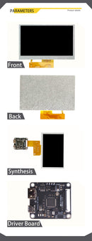 LESOWN M43-A01S 4.3 inch 800x480 IPS LCD Screen Display Panel mini Wide Screen Module USB Powered for PC Intelligent Central Control