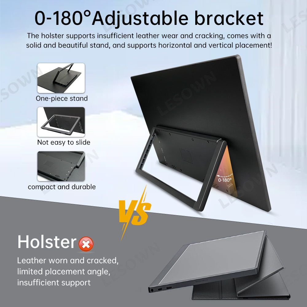 LESOWN P133K 13.3 inch 4K Portable Monitor UHD 3840x2160 IPS LCD Touchscreen VESA Extension Display for XBox PS4/5 Switch PC Laptop