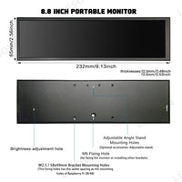 LESOWN P88D-T Touch Screen Long Display 8.8 inch 480x1920 600cd/m2  IPS Wide Extender Screen with Stand