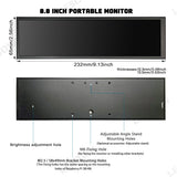 LESOWN P88D-T Touch Screen Long Display 8.8 inch 480x1920 600cd/m2  IPS Wide Extender Screen with Stand