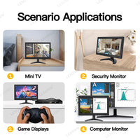 LESOWM N97-D01S 9.7 inch VGA Monitor Full HD 1024x768 LCD Resistive Screen VESA Display with Speakers