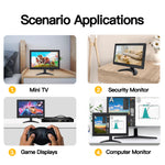 LESOWN N90 HDMI Monitor 9 inch Touchscreen Wide 16:9 1024x600 HD LCD Computer Game Security Display Sub Screen with Speakers