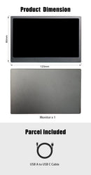 LESOWN P50F mini Monitor 5 inch 100%sRGB USB Connect OLED 6500:1 Contrast Small Extended Screen Display Driver Need