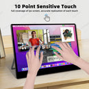 LESOWN P156K UHD 3840x2160 USB C HDMI 4K Touchscreen LCD Monitor 15.6 inch Portable External IPS Secondary Screen Laptop PC Display