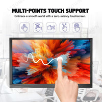 LESOWN P101D-T Small USB C 10.1 inch Monitor 1024x600 Touchscreen Display Aida64 PC Temperature Monitoring