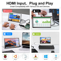 LESOWN P101C 10.1 inch Portable Monitor mini HDMI 1024x600 Portable Display with Speakers for PC Windows