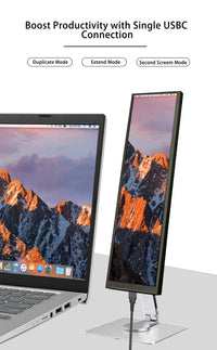 LESOWN P88-T 8.8 inch Long LCD Panel Display Touchscreen 1920x480 Wide Secondary Screen for Window PC