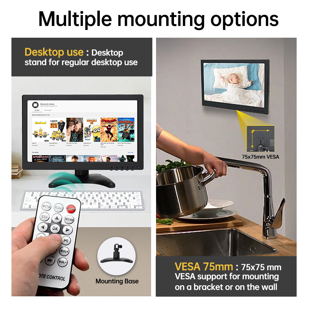 LESOWN N120 Resistive Capacitive Touch Screen Monitor 12 inch 16:10 1280x800 IPS Industrial Embedded