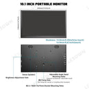 LESOWN P101C 10.1 inch Portable Monitor mini HDMI 1024x600 Portable Display with Speakers for PC Windows