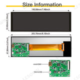 LESOWN M79-A01S Long Bar Screen 7.84 inch Display HDMI USB Powered 400x1280 HD Resolution IPS LCD Panel 500cd/m2 High Brightness Module