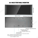 LESOWN P69 6.9 inch Additional Long HDMI Monitor for RPi 1280x480 IPS Bar LCD Display PC Temperature Monitoring Aida64