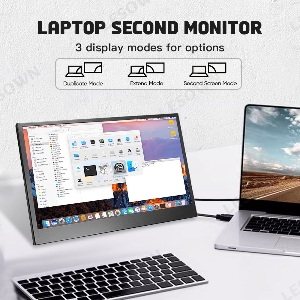 LESOWN P125GPS/P125GPT 12.5 inch LCD Portable Monitor USB C HDMI Capacitive Touchs IPS Display for Gaming Computer