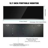LESOWN P127GHR 12.7 inch Stretched Bar Monitor 100%sRGB 120Hz 2880x864 IPS DIY Strip Secondary Monitor