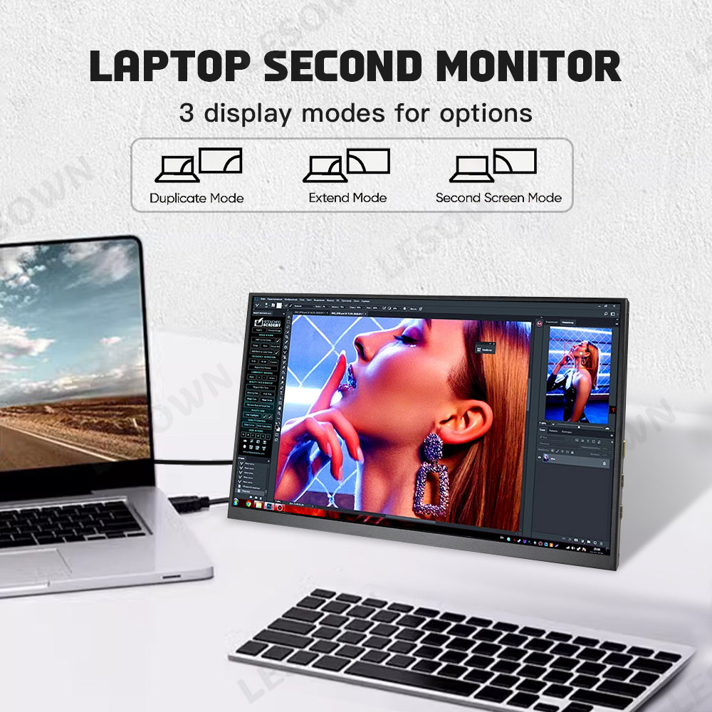 LESOWN P116GPS/P116GPT 11.6 inch Small Portable Monitor Touch FHD 1080P HDMI USB Type C Extend Portable Display