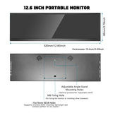 LESOWN P126GPT 12.6 inch USB C Stretched Bar LCD Monitor HDMI Touchscreen Portable Display Extended