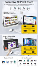 LESOWN P180GPR P180GPTR 18 inch 120Hz Portable USB C HDMI Monitor 1920x1200 Laptop Screen Extender