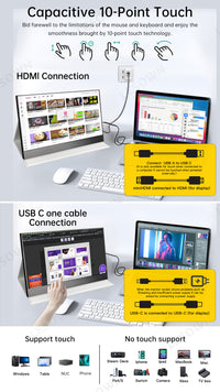 LESOWN P180GPR P180GPTR 18 inch 120Hz Portable USB C HDMI Monitor 1920x1200 Laptop Screen Extender